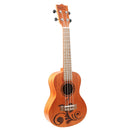 23 Inch Mahogany Flower Carved Pattern Concert Ukulele