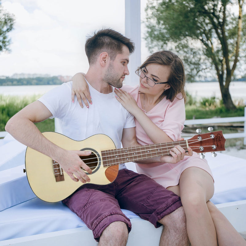 23 Inch Spruce Top Walnut Cutaway Concert Ukulele with Ukulele Kit