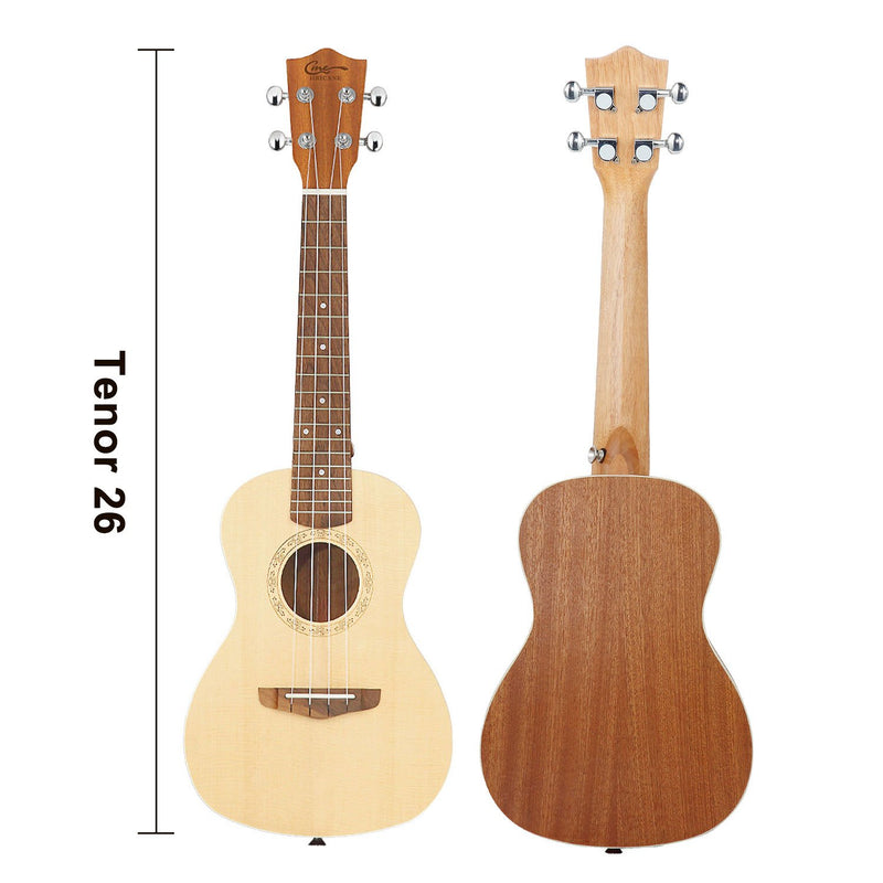 26 Inch Sapele Solid Wood Spruce Top Tenor Ukulele