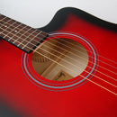 41 Inch Mahogany Spruce Top Red Cutaway Acoustic Guitar