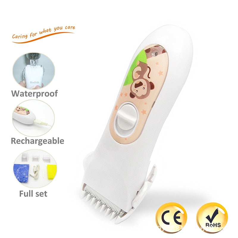 Baby Electric Hair Clipper USB Rechargeable Powerful Waterproof Hair Trimmers Clipper for Adult Child Baby Low Noise Hair Cutter